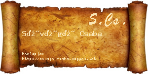 Sóvágó Csaba névjegykártya