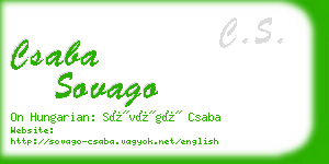 csaba sovago business card